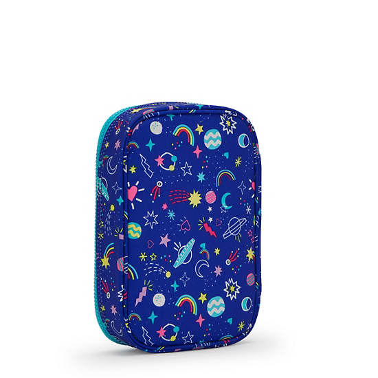 Sacs Kipling 100 Pens Printed Case Bleu |FFVO-64665101