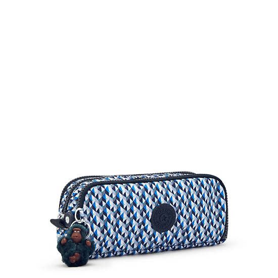 Sacs Kipling Gitroy Classiche Printed Pencil Case Bleu |JAJE-44504755