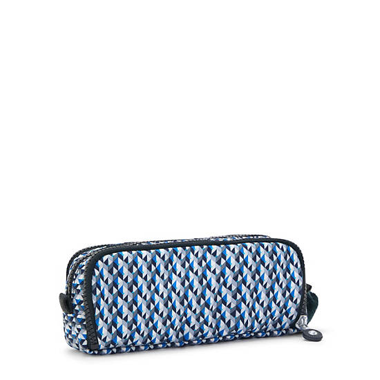 Sacs Kipling Gitroy Classiche Printed Pencil Case Bleu |JAJE-44504755