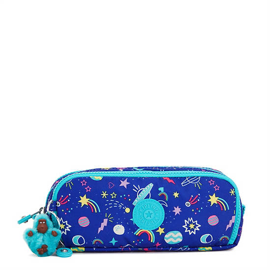 Sacs Kipling Gitroy Printed Pencil Case Bleu Marine |UTTQ-43940065