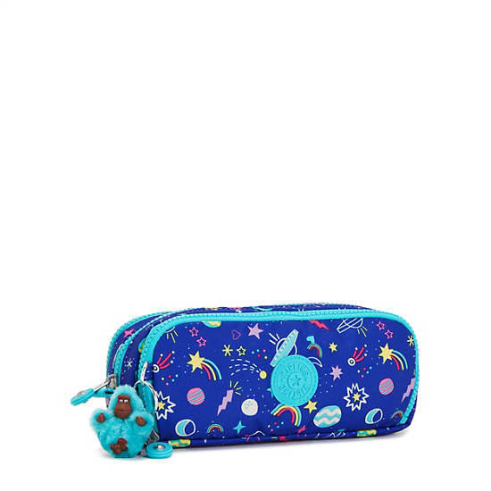 Sacs Kipling Gitroy Printed Pencil Case Bleu Marine |UTTQ-43940065