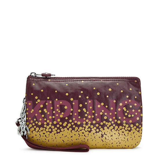 Sacs Kipling Creativity Extra Large Metallic Wristlet Bordeaux |MQDL-29603870