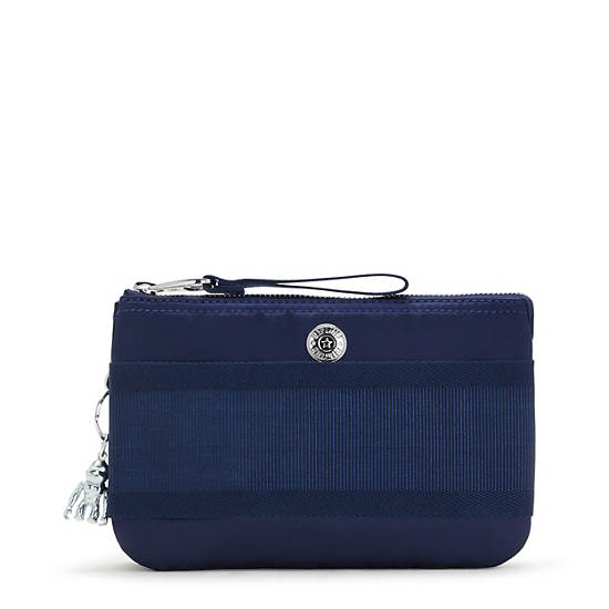 Sacs Kipling Creativity Extra Large Metallic Wristlet Bleu Marine |FXGL-02935713