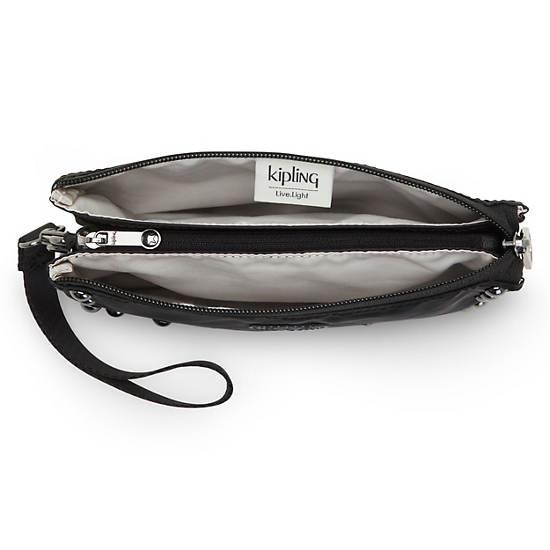 Sacs Kipling Creativity Extra Large Metallic Wristlet Noir |BQYY-79691413