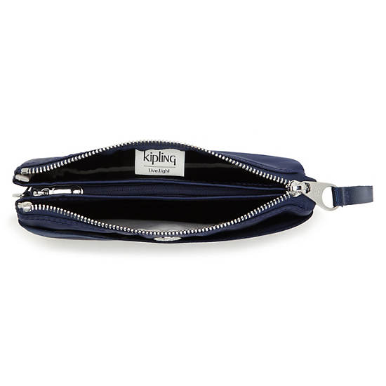 Sacs Kipling Creativity Extra Large Metallic Wristlet Bleu Marine |FXGL-02935713