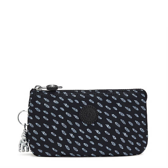 Sacs Kipling Creativity Large Printed Pouch Noir Blanche |VVSN-97100415