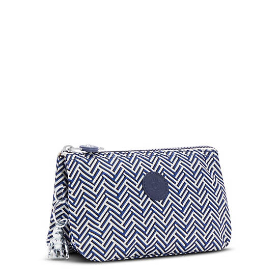 Sacs Kipling Creativity Large Printed Pouch Bleu Blanche |MLGW-85697737