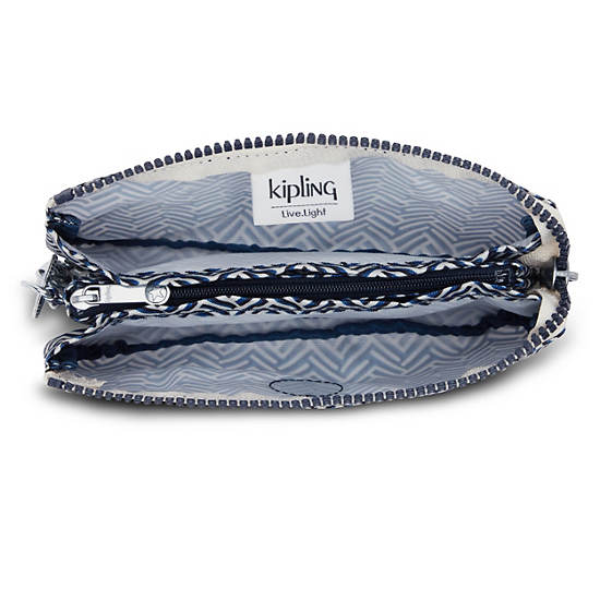 Sacs Kipling Creativity Large Printed Pouch Bleu Blanche |MLGW-85697737