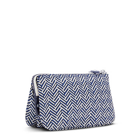 Sacs Kipling Creativity Large Printed Pouch Bleu Blanche |MLGW-85697737