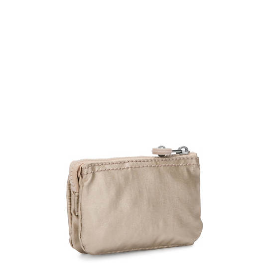 Sacs Kipling Creativity Mini Metallic Pouch Keychain Doré Beige |CZAC-06337303