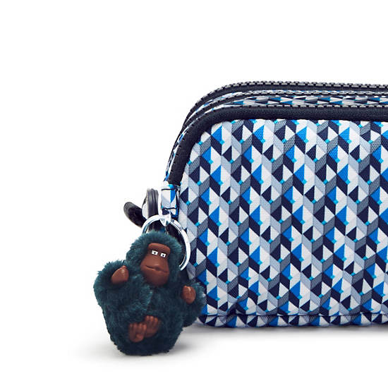 Sacs Kipling Gitroy Printed Pencil Case Bleu |QSXY-12675126