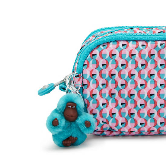 Sacs Kipling Gitroy Printed Pencil Case Turquoise |NKBT-50203491