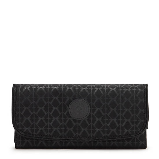 Portefeuilles Kipling Money Land Printed Snap Wallet Noir |OSQE-55686274