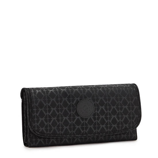 Portefeuilles Kipling Money Land Printed Snap Wallet Noir |OSQE-55686274