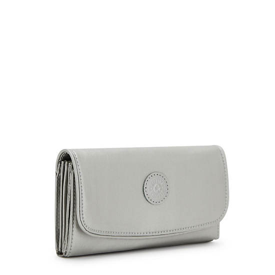 Portefeuilles Kipling Money Land Metallic Snap Wallet Argent |RNAP-88165448