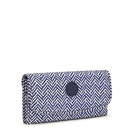 Portefeuilles Kipling Money Land Printed Snap Wallet Bleu |VECK-01552987