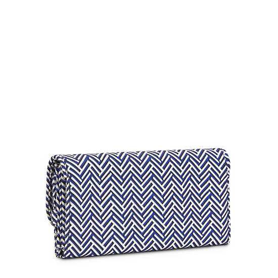 Portefeuilles Kipling Money Land Printed Snap Wallet Bleu |VECK-01552987