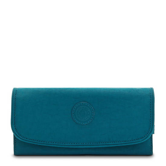 Portefeuilles Kipling Money Land Snap Wallet Turquoise |ZVWO-76881435