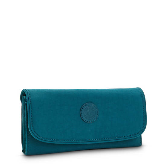 Portefeuilles Kipling Money Land Snap Wallet Turquoise |ZVWO-76881435