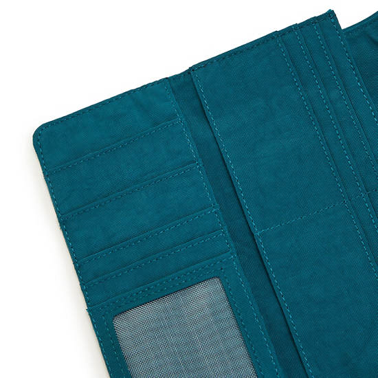 Portefeuilles Kipling Money Land Snap Wallet Turquoise |ZVWO-76881435