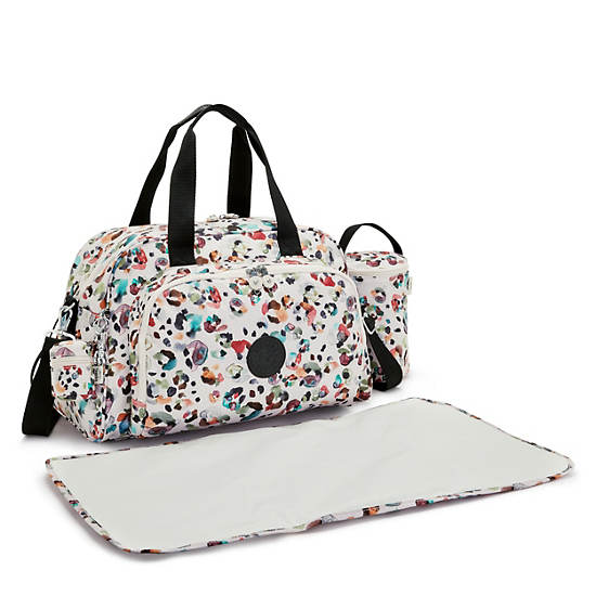 Sacs Kipling Camama Printed Diaper Bag Blanche |NAZJ-28707054